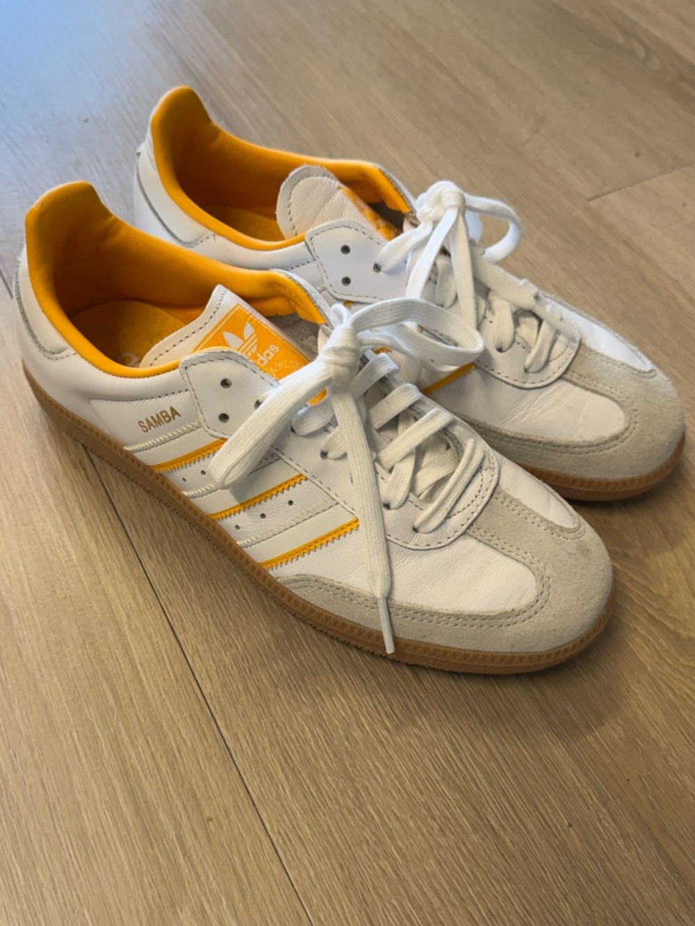 adidas Samba White and Yellow Women's Sneakers